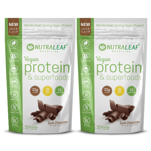 NutraLeaf® Vegan Protein + Superfoods (2 Pack Chocolate) – NutraLeaf  Nutrition